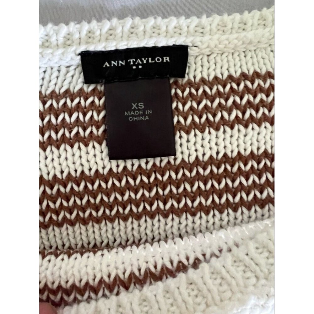 Ann Taylor Women's Loft Sweater Striped Cream Beige Size XS - Picture 6 of 6